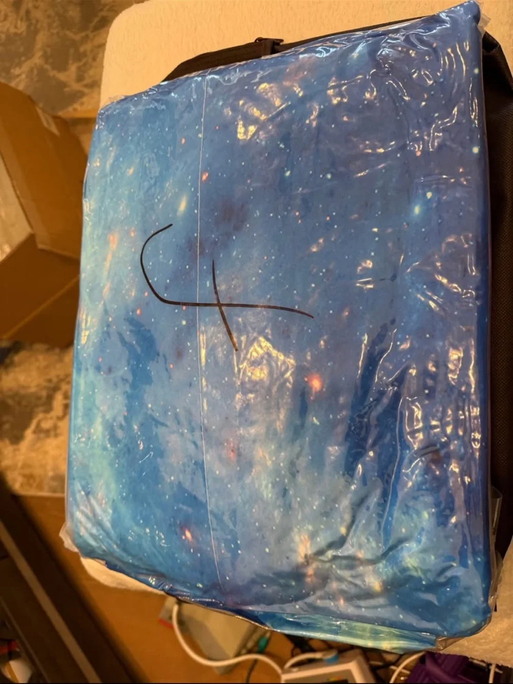 Blue Galaxy space full size comforter set new